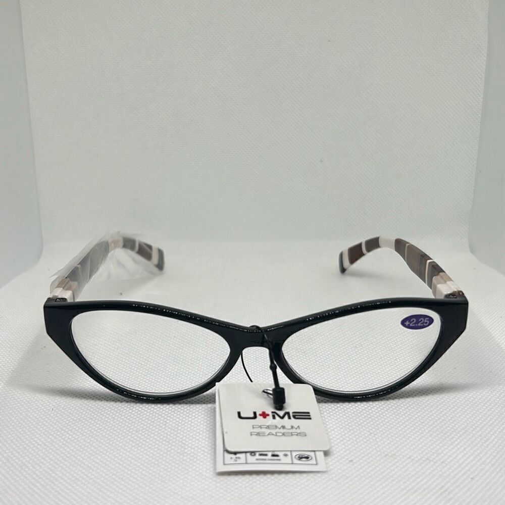 Plaid Cat Eye Women’s Reading Glasses +2.25 - Picture 3 of 3